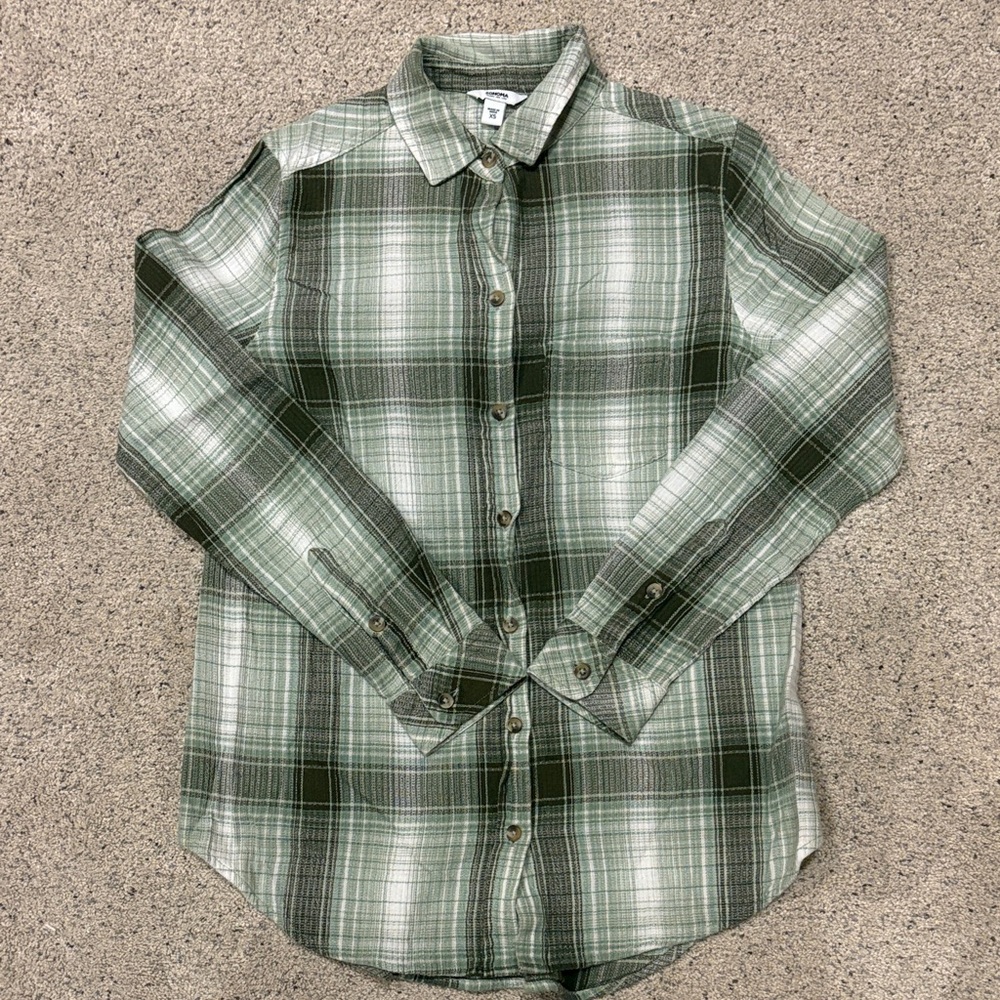 Sonoma Women’s Casual Green Checkered Shirt